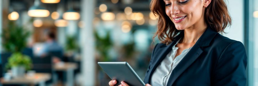 woman-is-holding-tablet-with-screen-that-says-welcome-you
